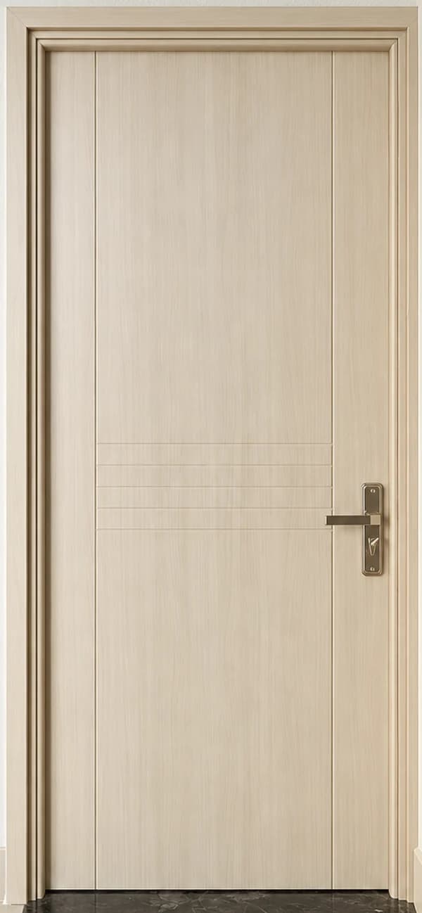 Cửa Composite vân gỗ sáng chỉ giữa – Toàn bộ cửa