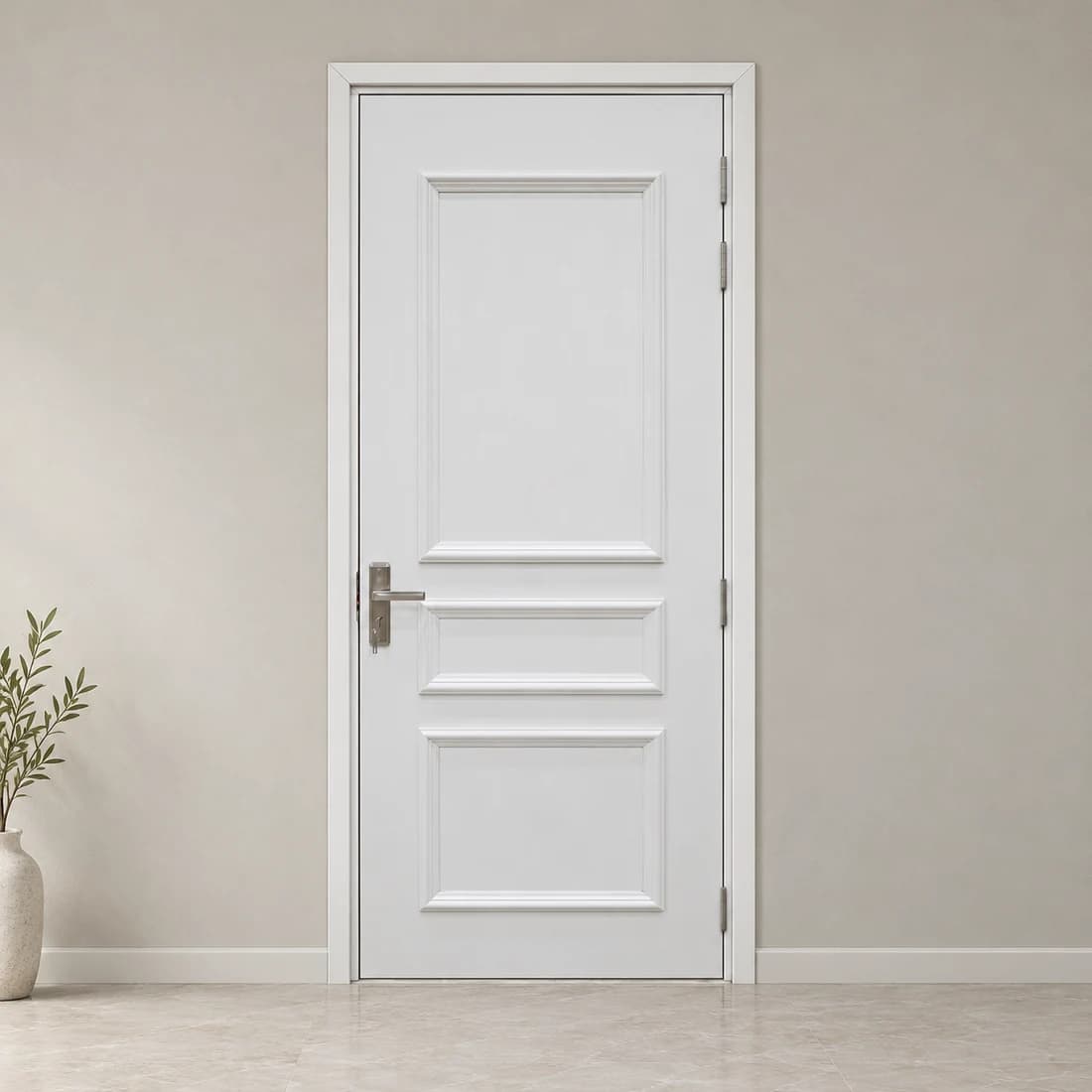 Ảnh mẫu Cửa Composite trắng pano 3 ô do Đại Lộc cung cấp