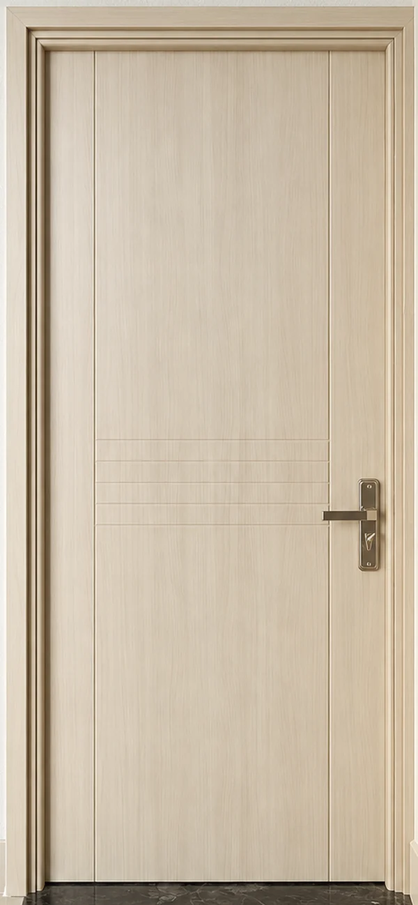 Cửa Composite vân gỗ sáng chỉ giữa